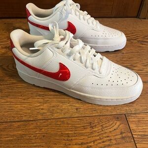 White and Red Sneakers